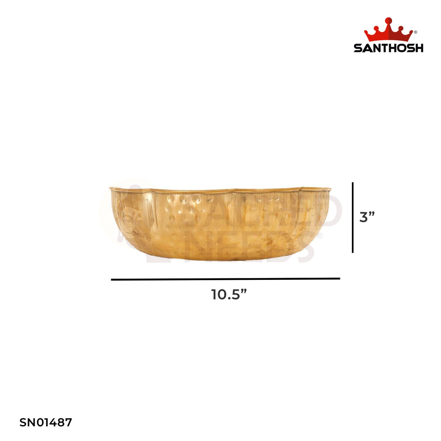 Brass Hammered Bowl – Handcrafted Brass Food Bowl