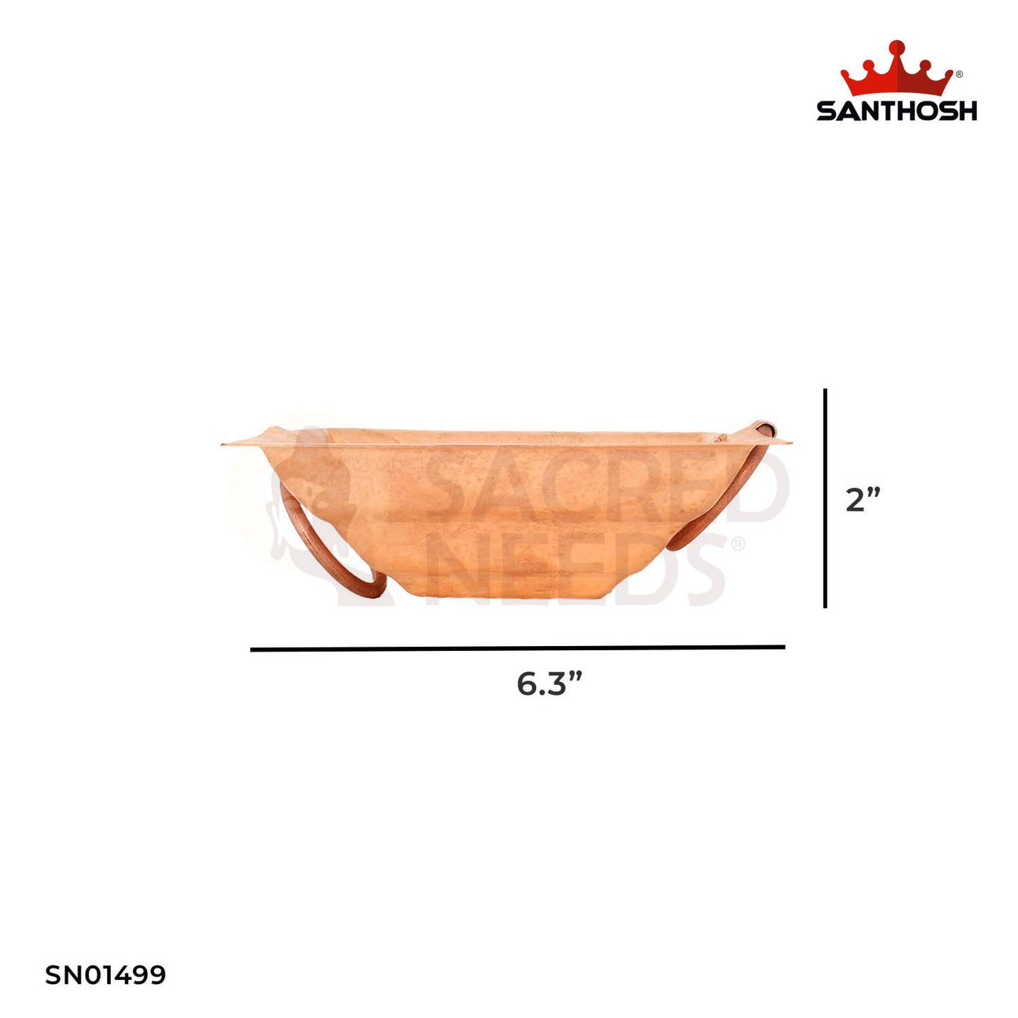 Copper Homam Kundam – 2 Inch Sacred Fire Ritual Pit for Yagna