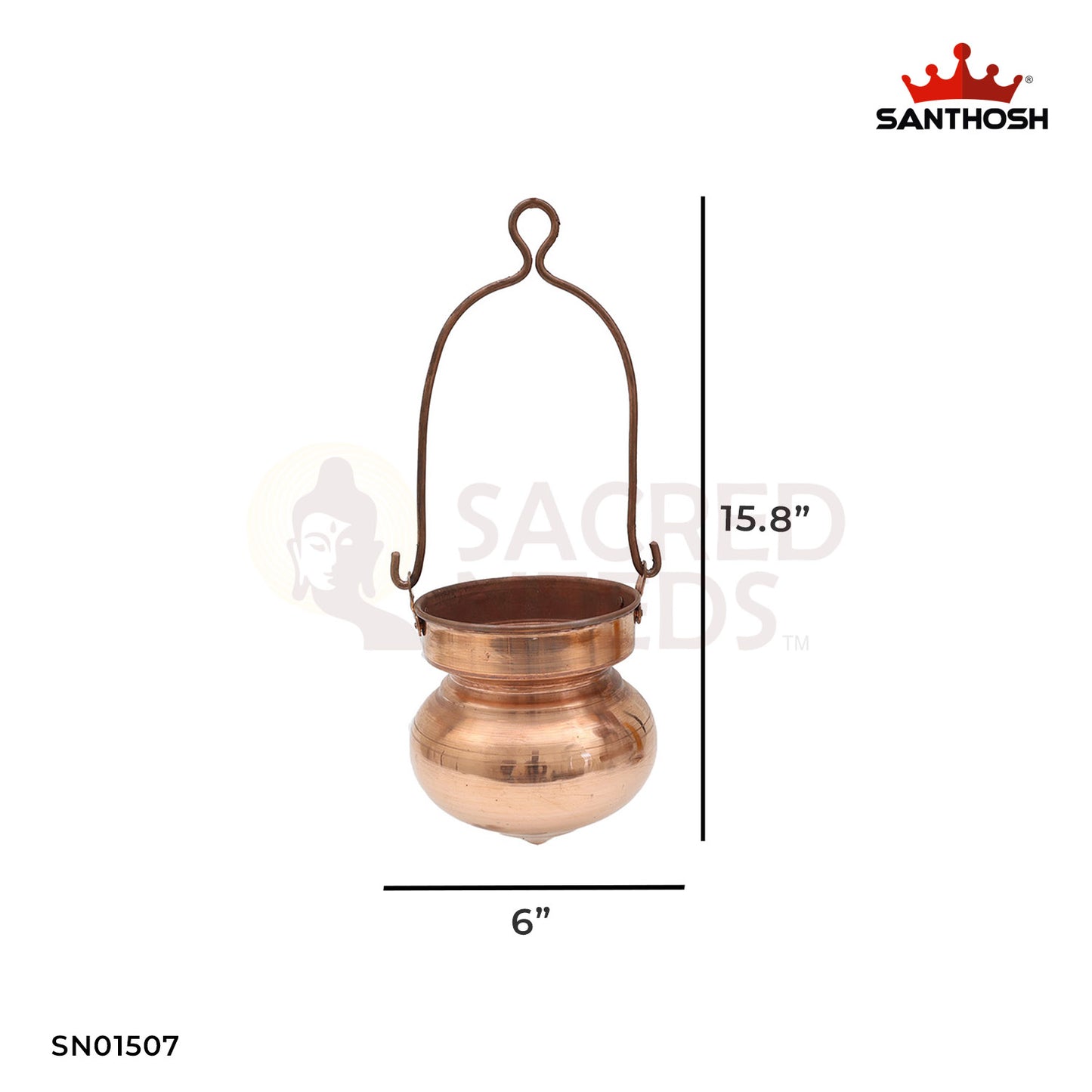 Copper Dhara Pathram – 15.8 Inch Traditional Pouring Pot for Temples