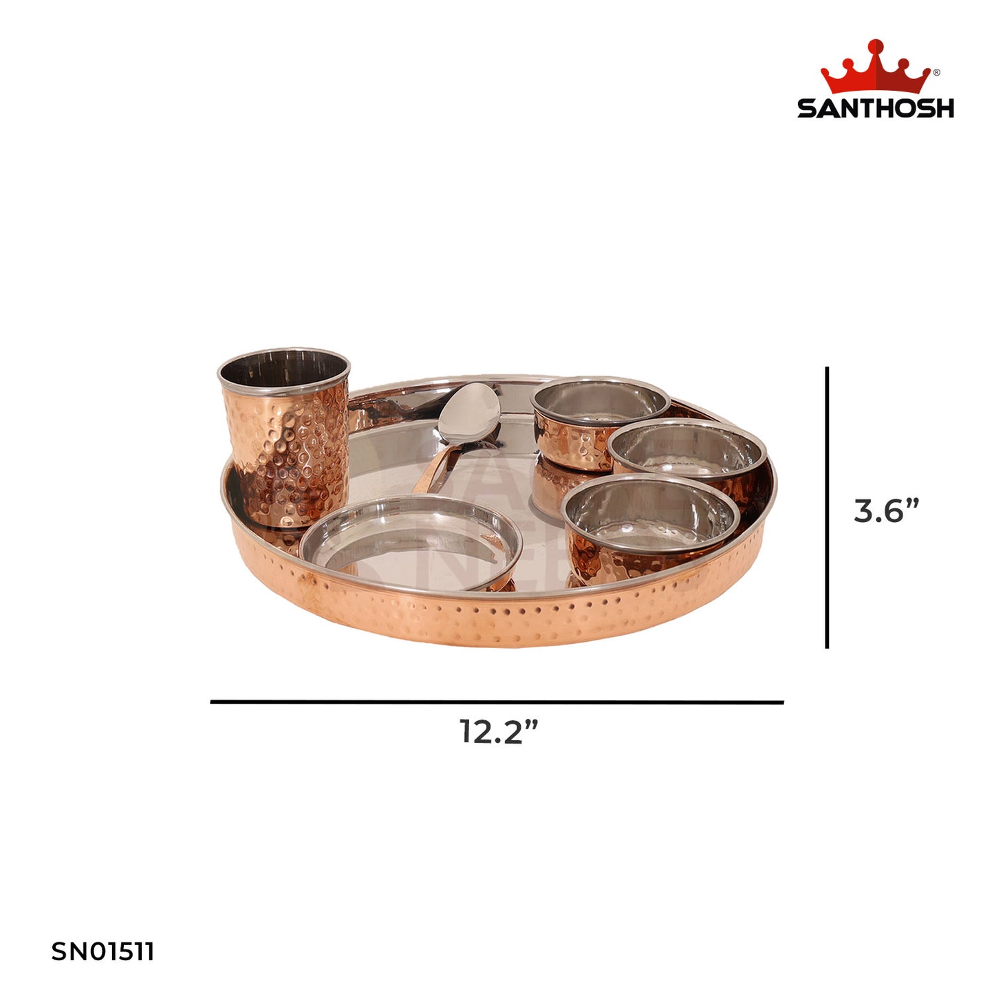 Steel-Copper Thali Set – 3.6 Inch Traditional Indian Serving Set