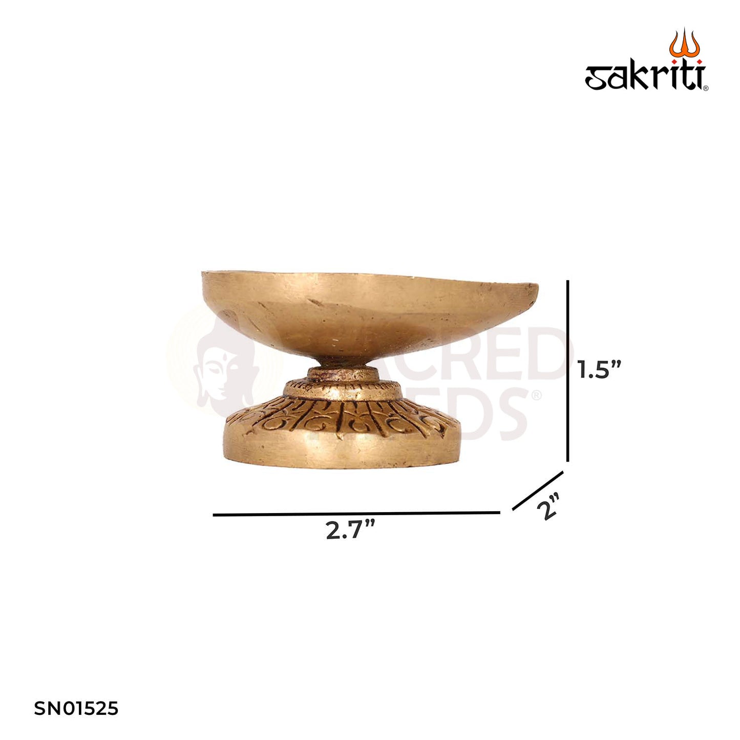 Brass Leaf Shaped Deepam – 1.5 Inch Decorative Oil Lamp