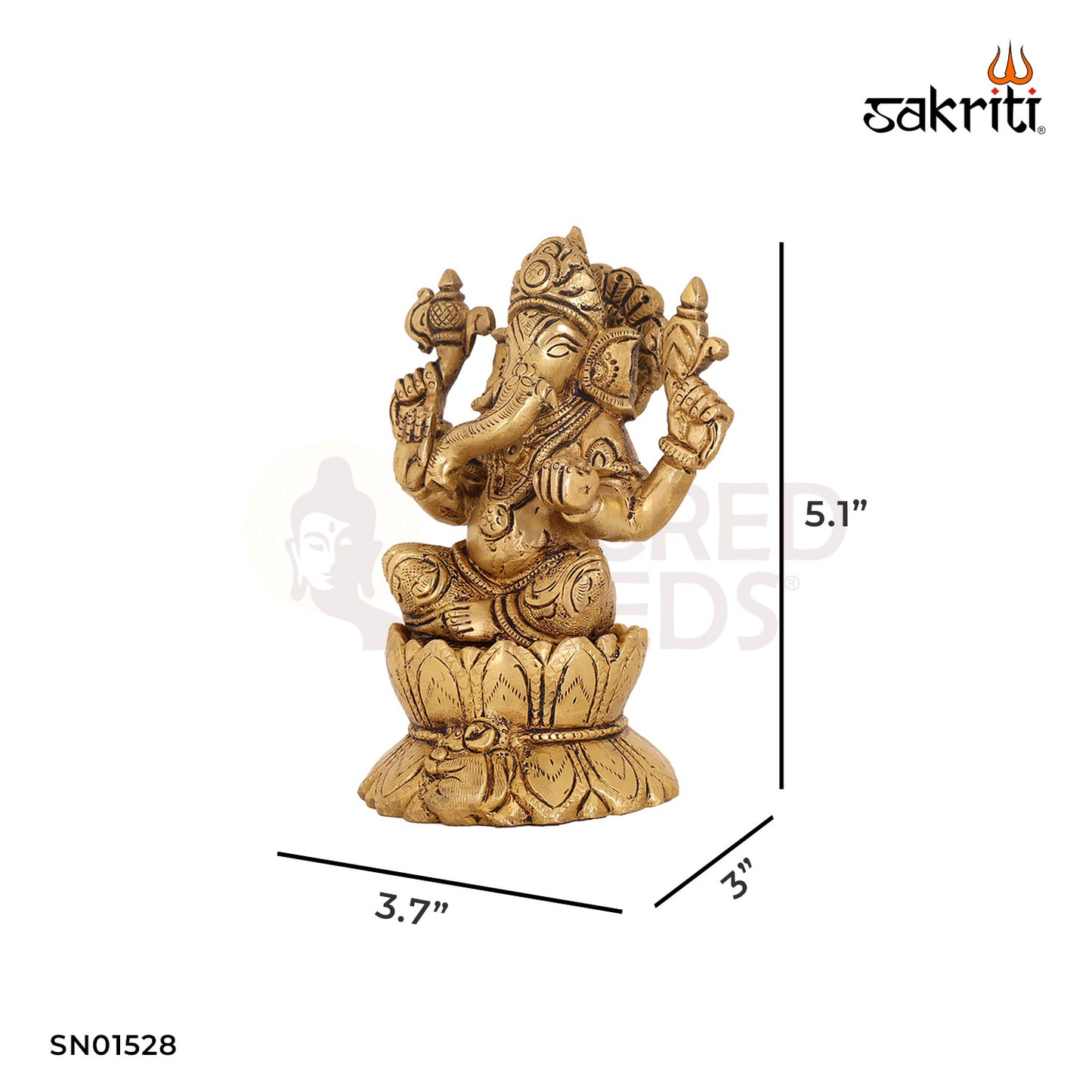BRASS LOTUS GANESHA