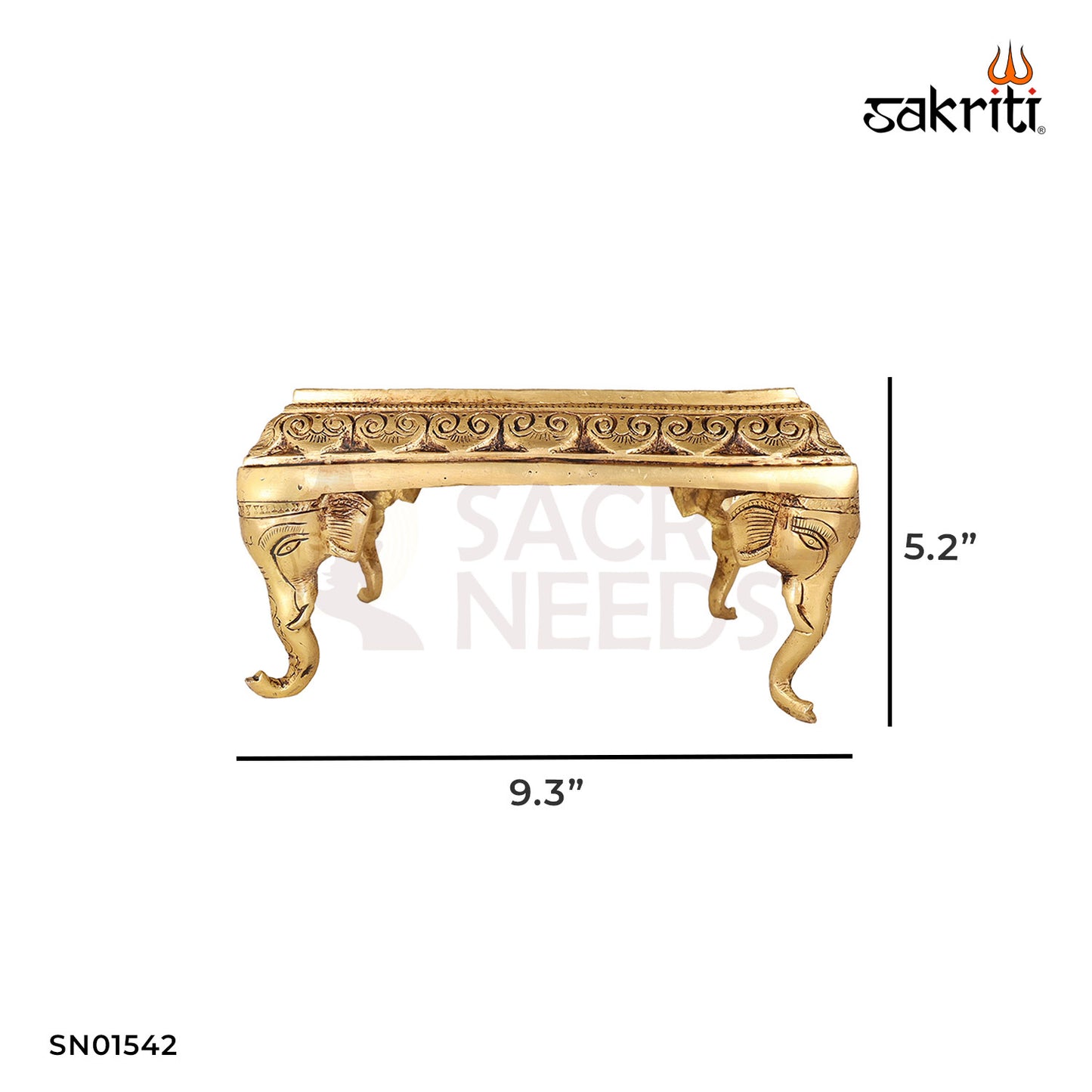 Brass Square Table – 5.2 Inch Decorative Platform for Idols or Decor