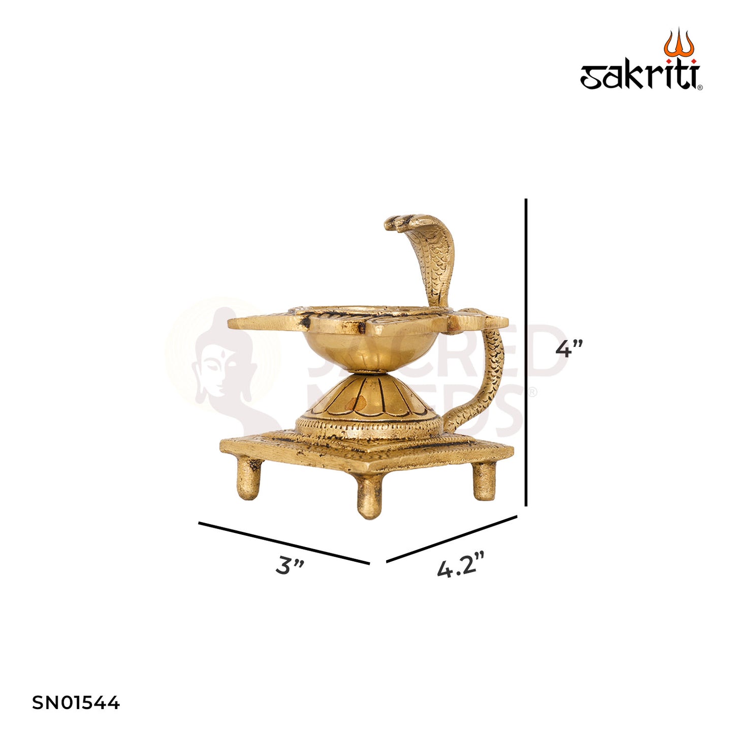 Brass Snake Tulsi Arti Stand – 4 Inch Decorative Puja Accessory