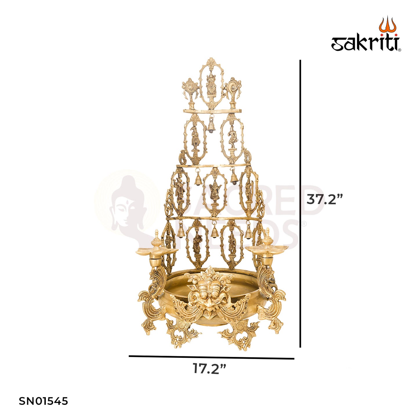 Brass Dasavatharam Urli – 17.2 Inch length Large Bowl with 10 Avatar Motifs