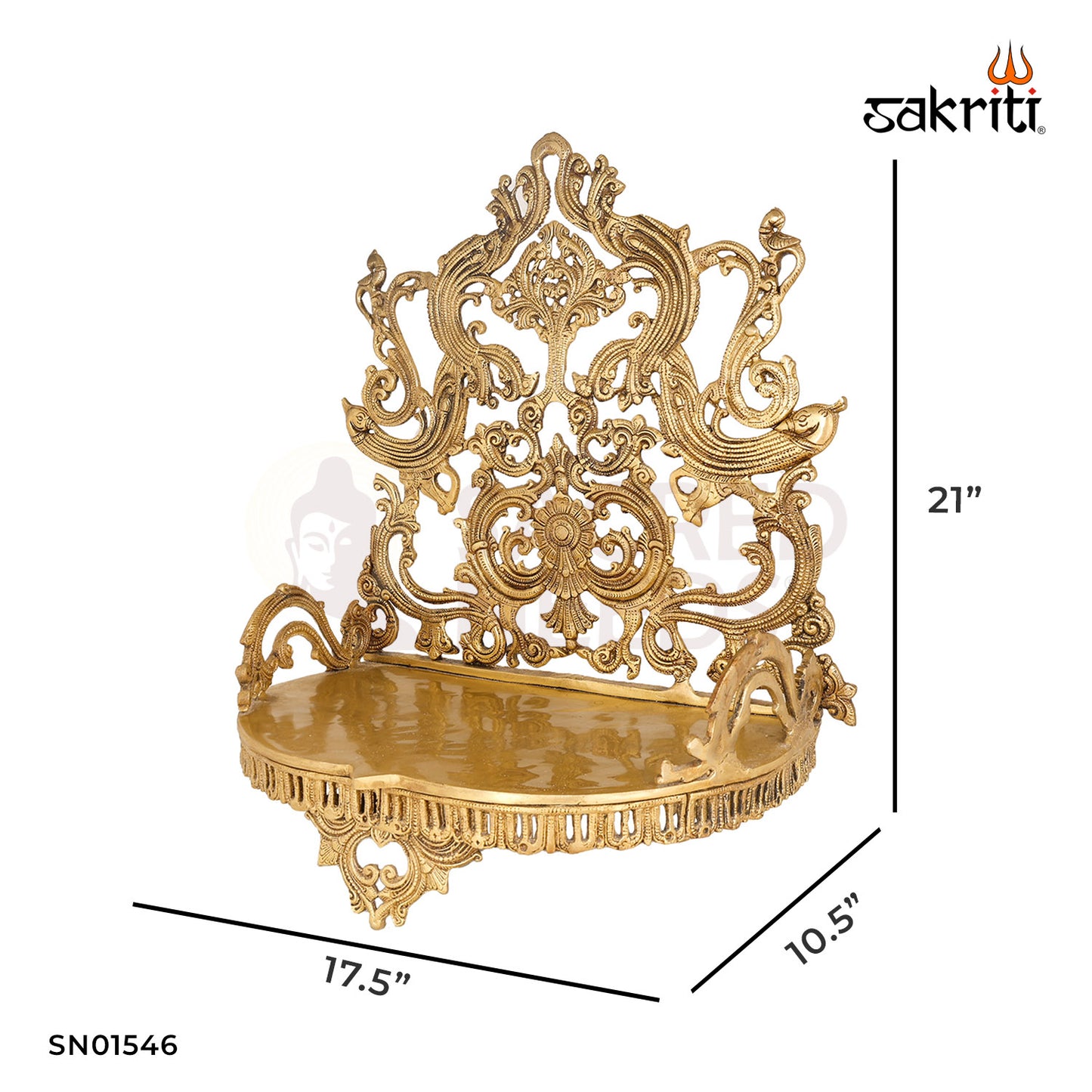 Brass Simhasanam – 21 Inch Decorative Throne for Idols