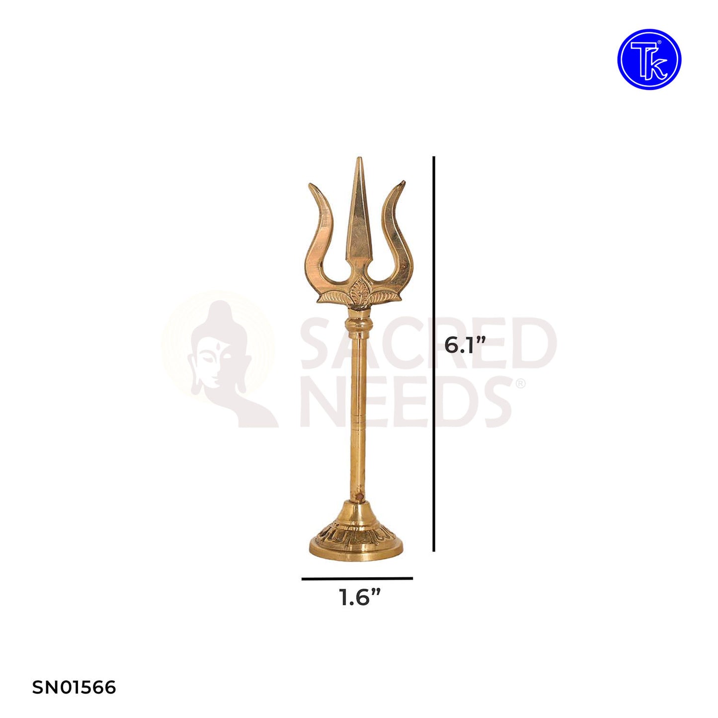 Brass Trishool – 6.1 Inch Decorative Trident for Temple or Home