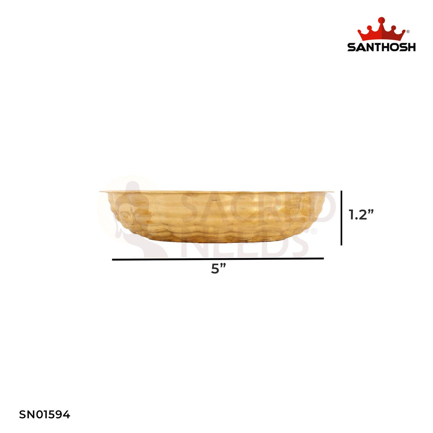 Brass ICC Plate Agarbathi Stand – 1.2 Inch Decorative Agarbatti Base