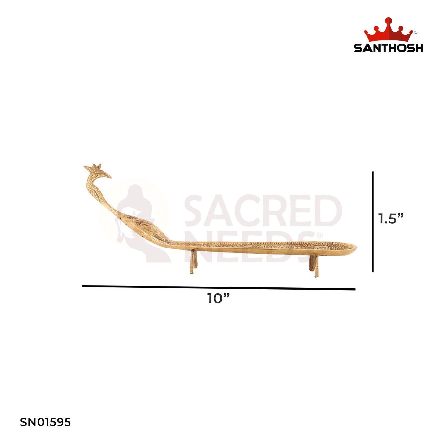 Brass Peacock Agarbathi Stand – 1.5 Inch Incense Holder with Peacock Design