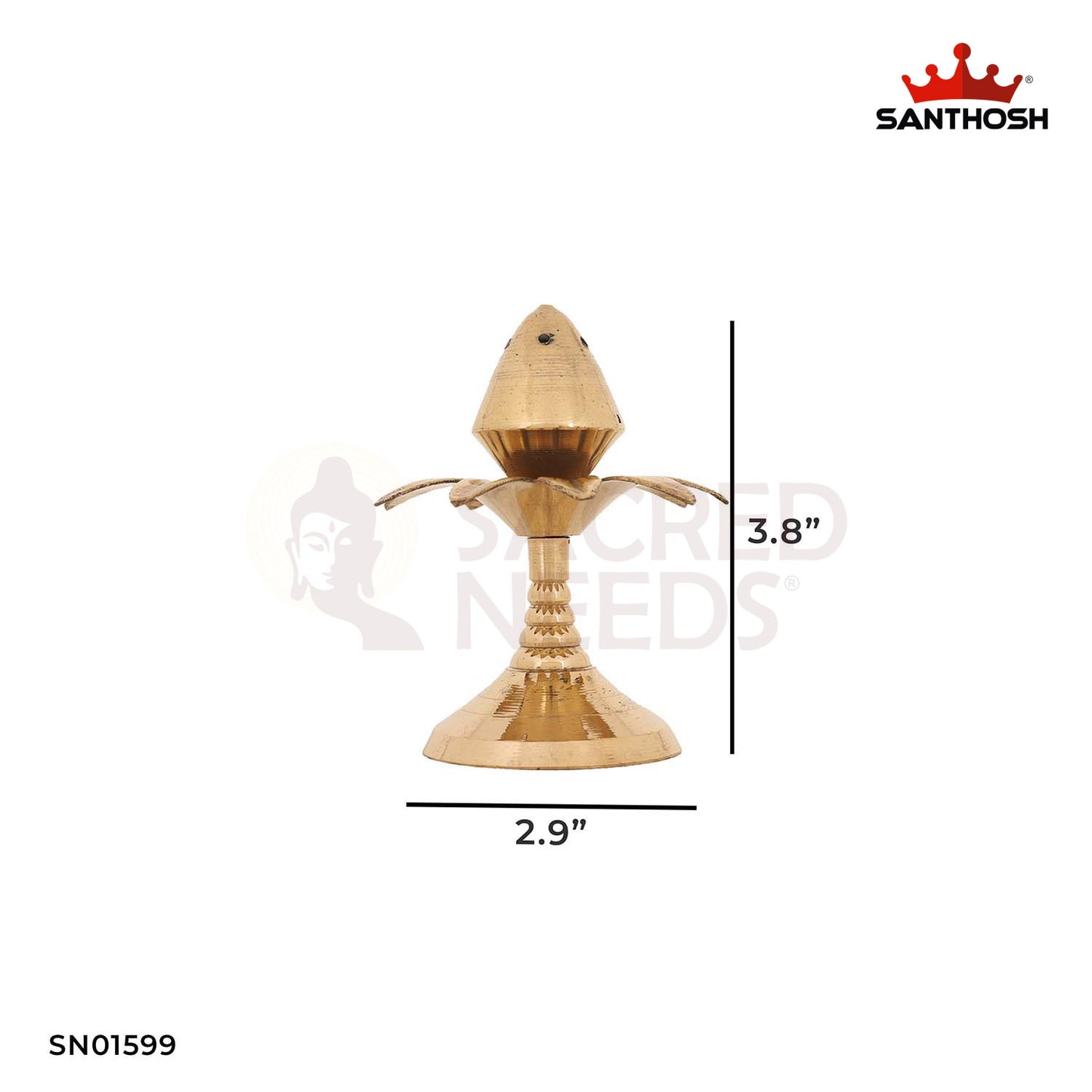 Brass Kalash Agarbathi Stand – 3.8 Inch Sacred Pot Incense Stand