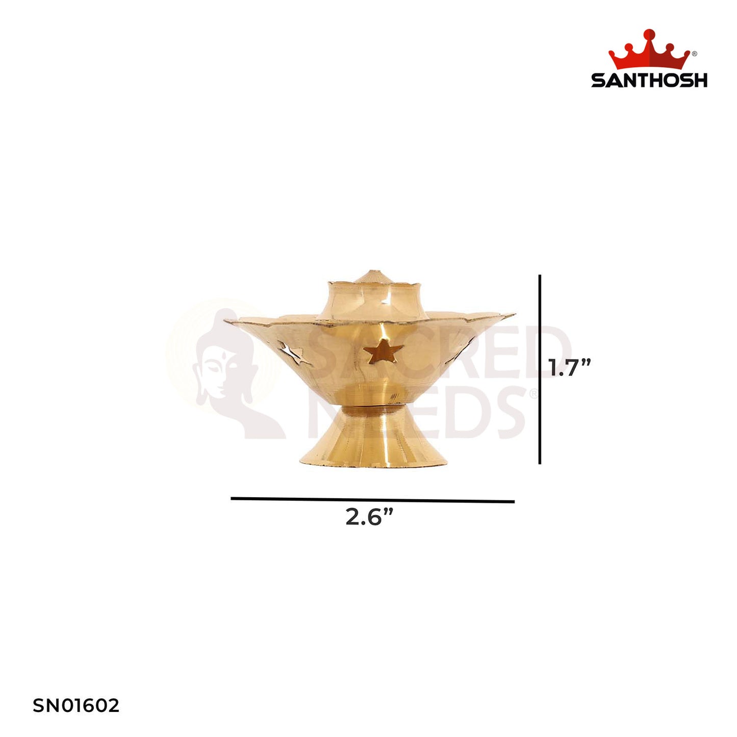 Brass Bowl Agarbathi Stand – 1.7 Inch Puja Room Agarbatti Holder