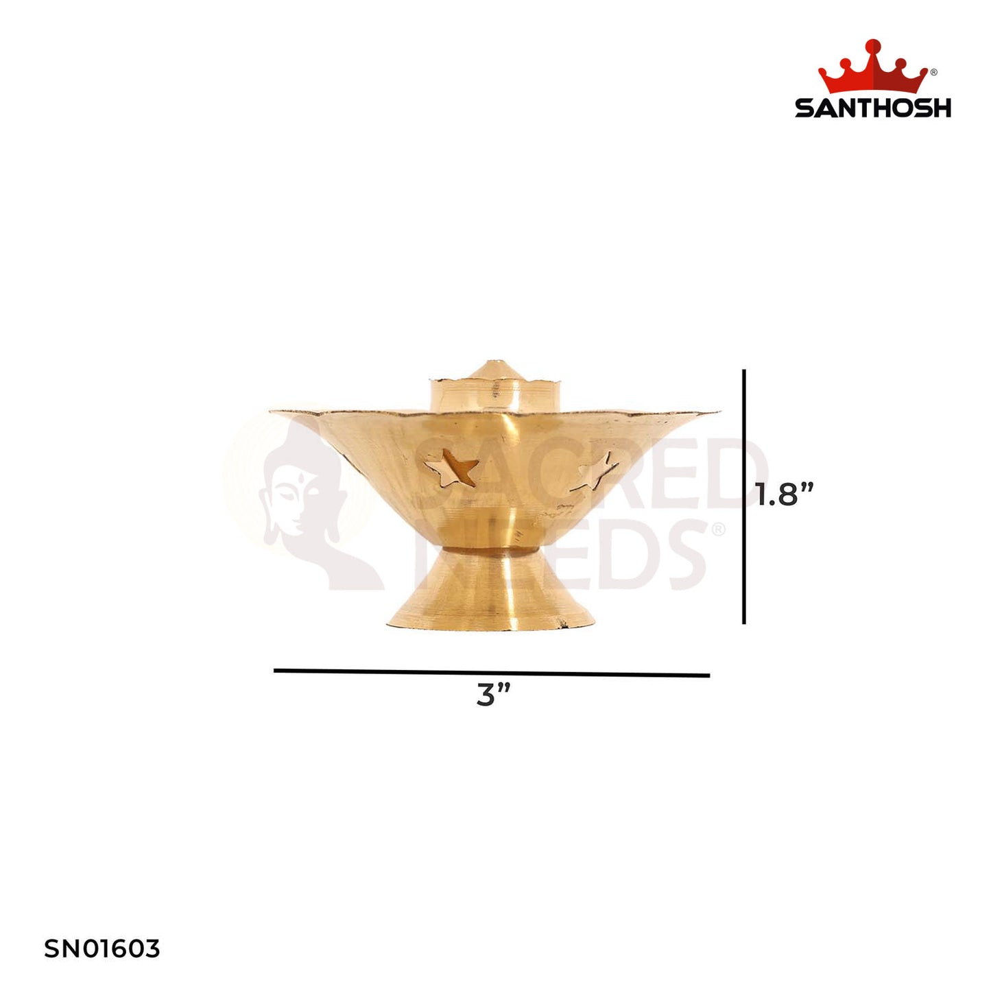 Brass Bowl Agarbathi Stand – 1.8 Inch Compact Incense Holder Bowl
