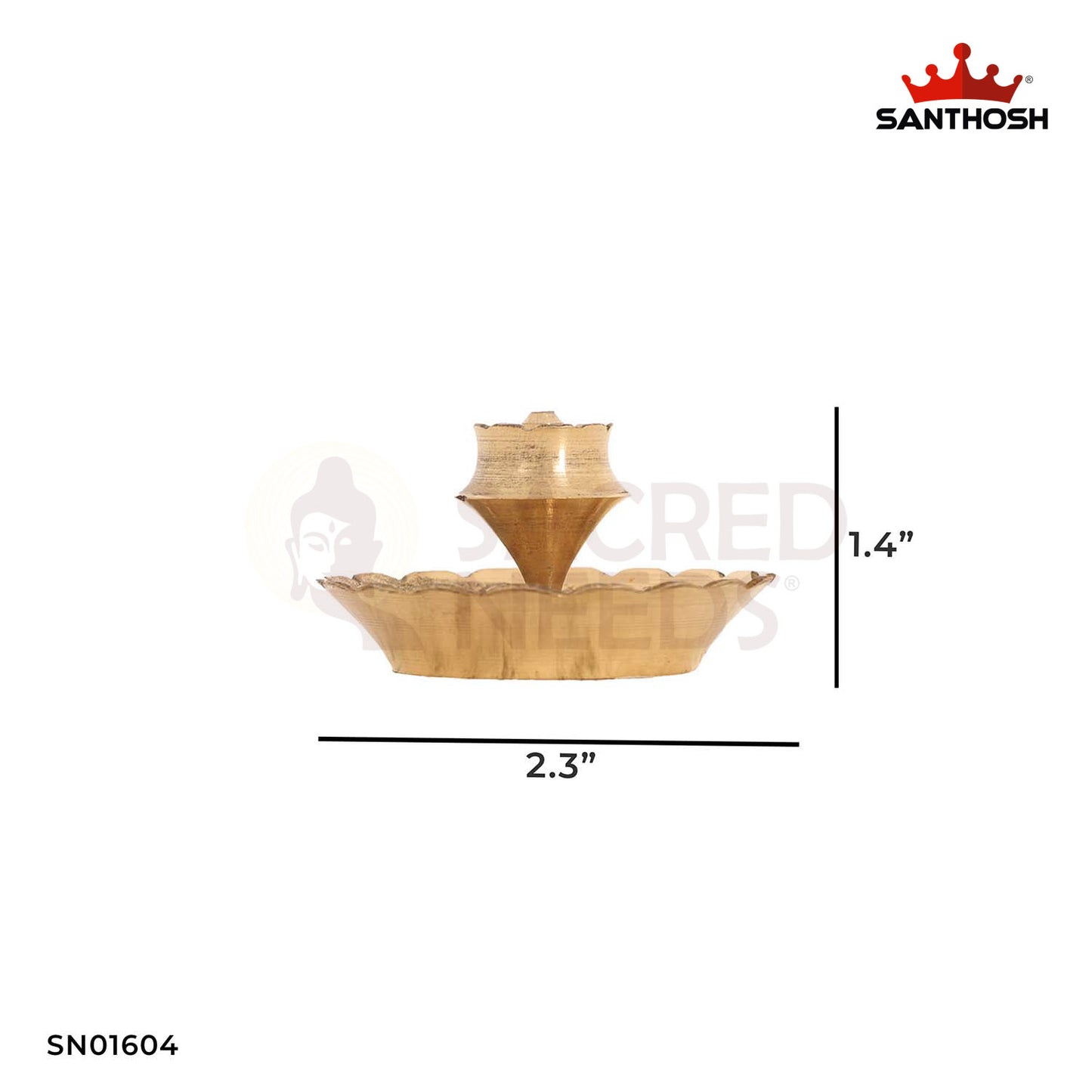 Brass Lotus Agarbathi Stand – 1.4 Inch Flower Petal Incense Holder