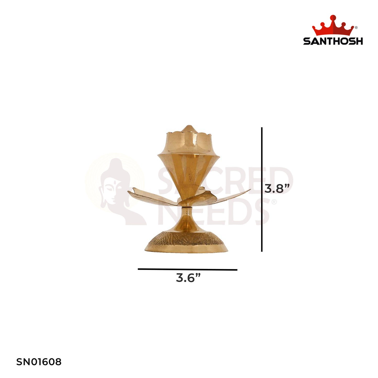 Brass Flower Agarbathi Stand – 3.8 Inch Bloom Style Incense Holder