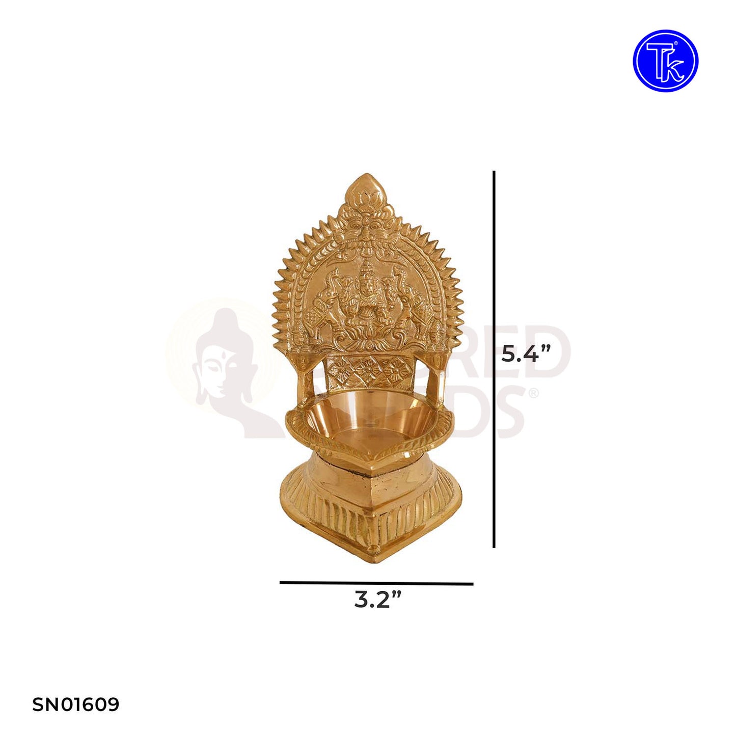 Brass Ashtalakshmi Vilakku – 5.4 Inch Small Brass Lamp with 8 Goddesses