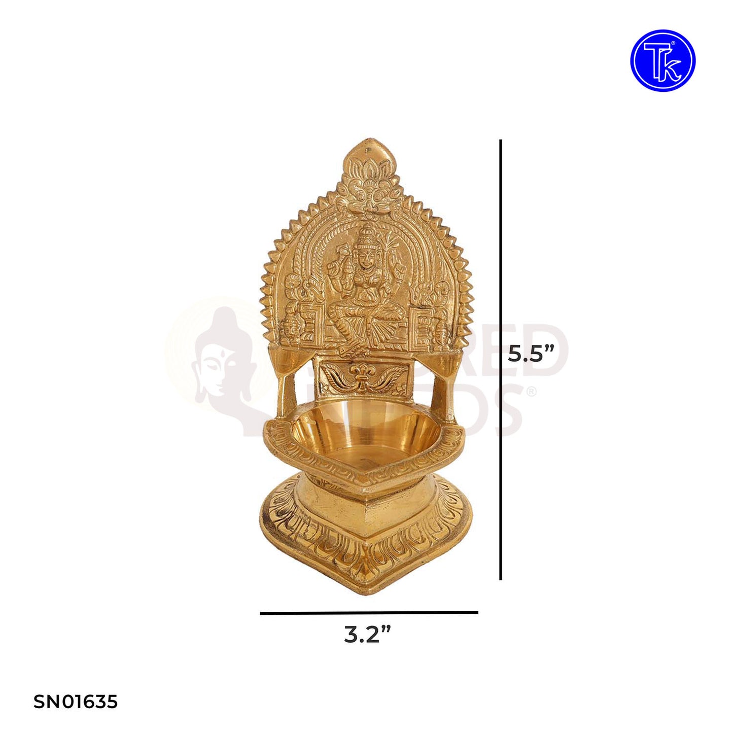 Raja Rajeswari Amman Vilakku – 5.5 Inch Divine Shakti Deepam for Devotional Lighting