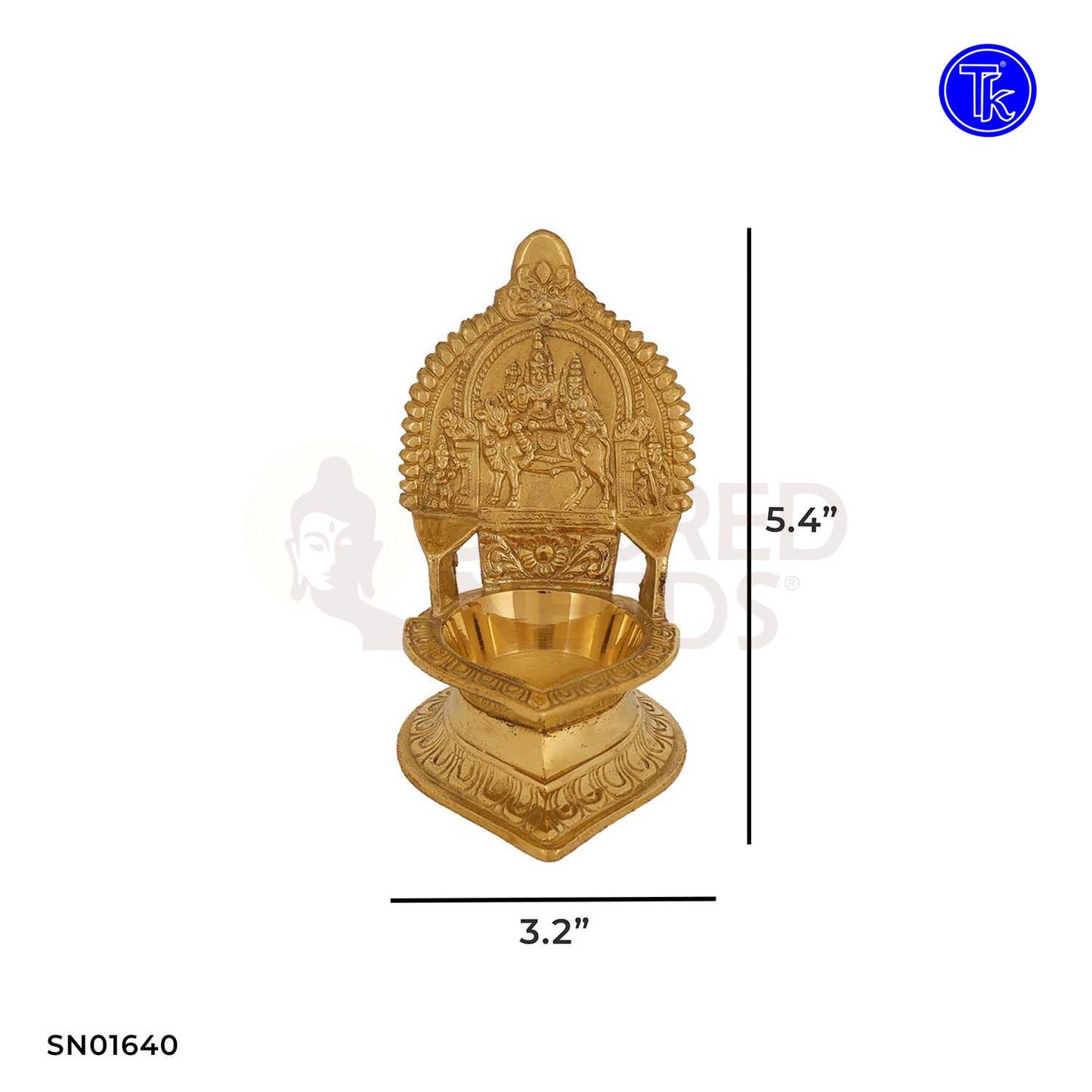 Brass Pradosham Vilakku – 5.4 Inch Shiva Deepam for Auspicious Rituals and Mondays