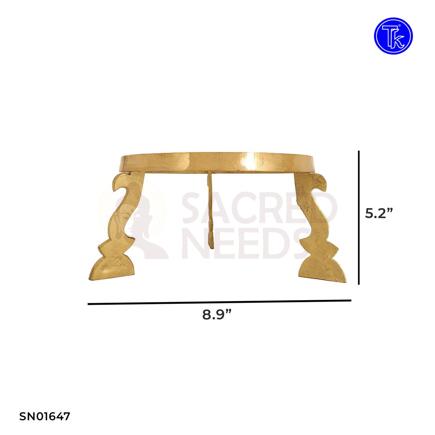 Brass Mukkali – 5.2 Inch Traditional Brass Stand for Pooja or Decor Use