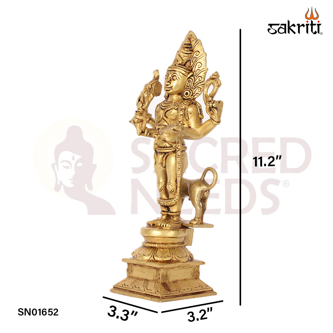 Brass Bhairavar – 11.2 Inch Fierce Form of Shiva Idol for Protection & Rituals