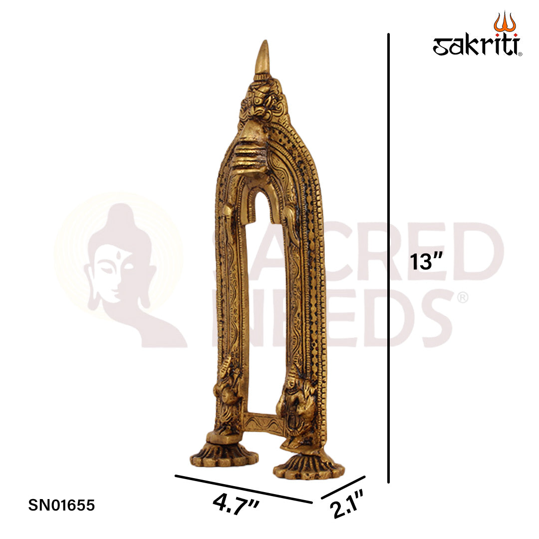 Brass Frame – 13 Inch Intricate Frame for Mandir Use or Sacred Art
