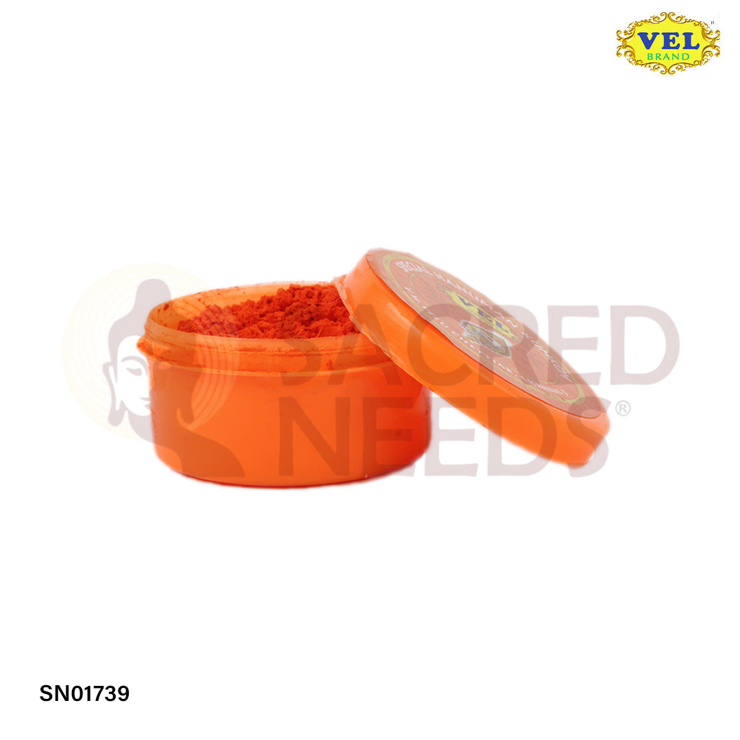 Vel's Hanuman Sindoor – Sacred Orange Hanuman Puja Powder for Devotional Use (Quantity Unspecified)