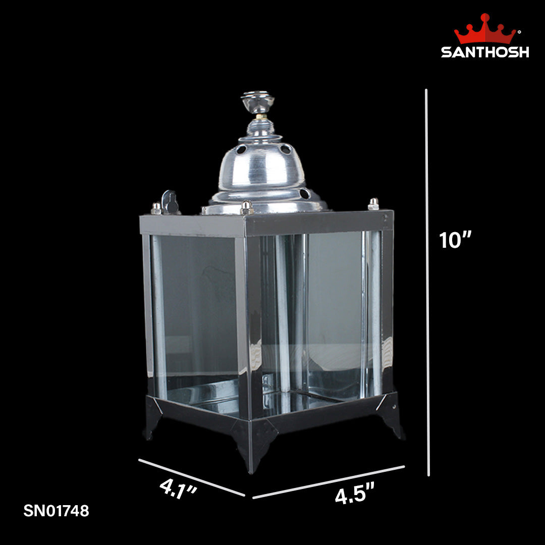 Steel Chandelier/Anaya Vilakku – 10 Inch Traditional Hanging Oil Lamp for Home or Hall