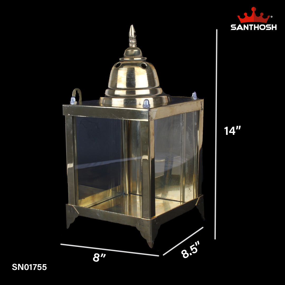 Brass Chandelier/Anaya Vilakku – 14 Inch Traditional Brass Hanging Deepam for Temple Lighting