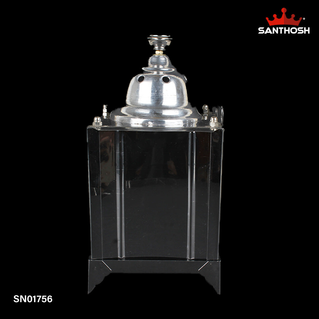 Steel Chandelier/Anaya Vilakku – 14.8 Inch Tall Anaya Deepam Lamp for Spiritual Ambience