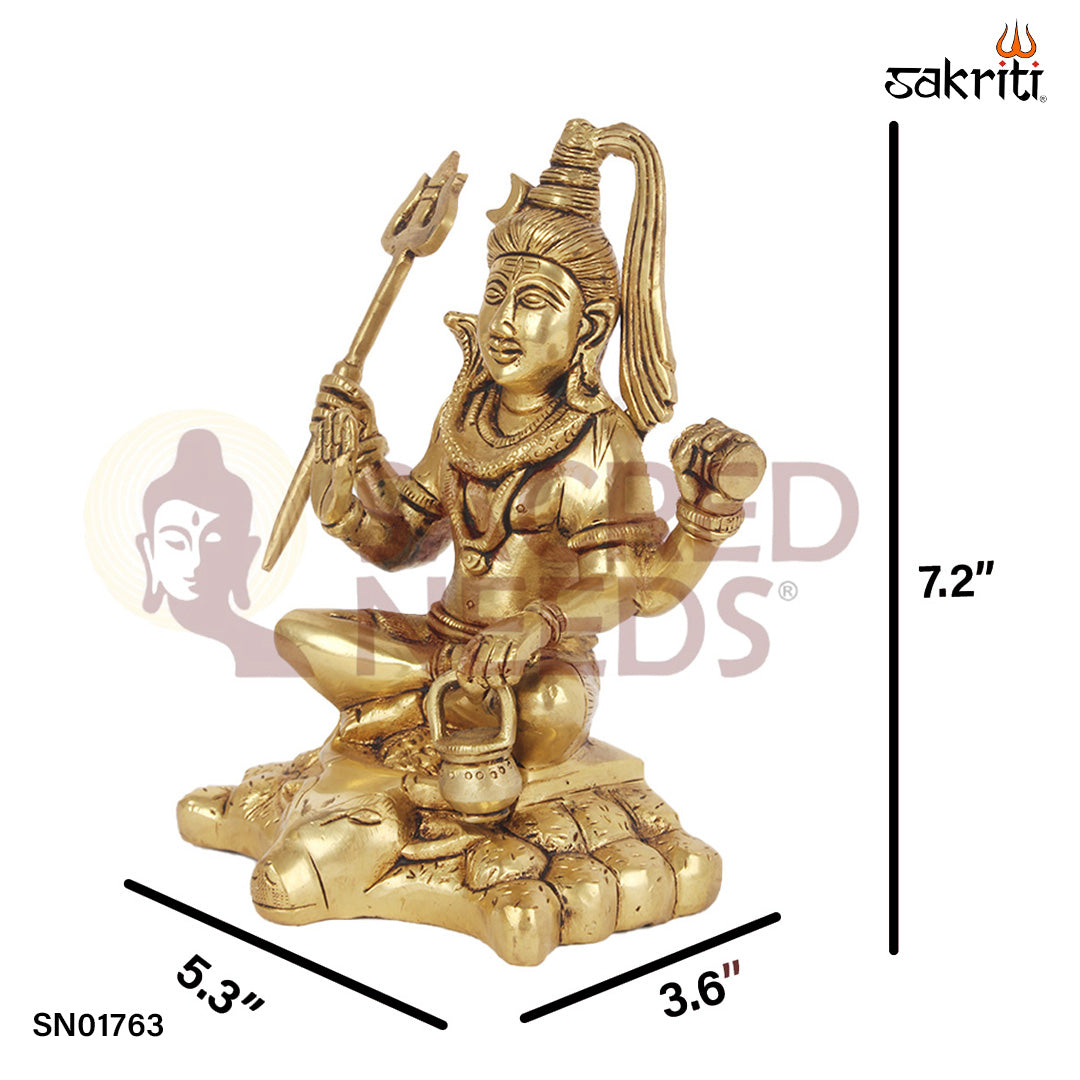 Brass Shivan – 7.2 Inch Lord Shiva Idol for Meditation, Home Temple & Vastu