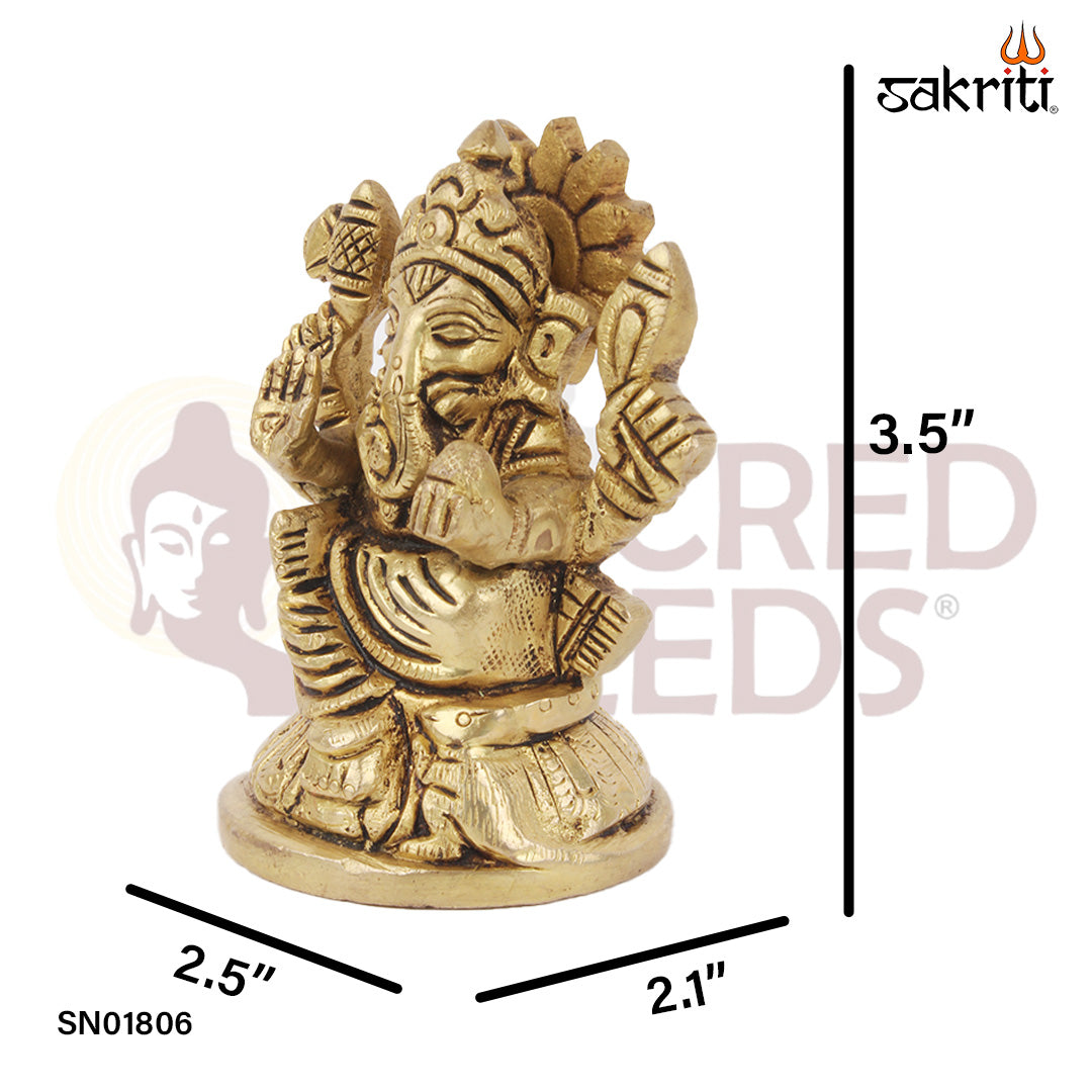BRASS RIGHT TRUNK GANESHA