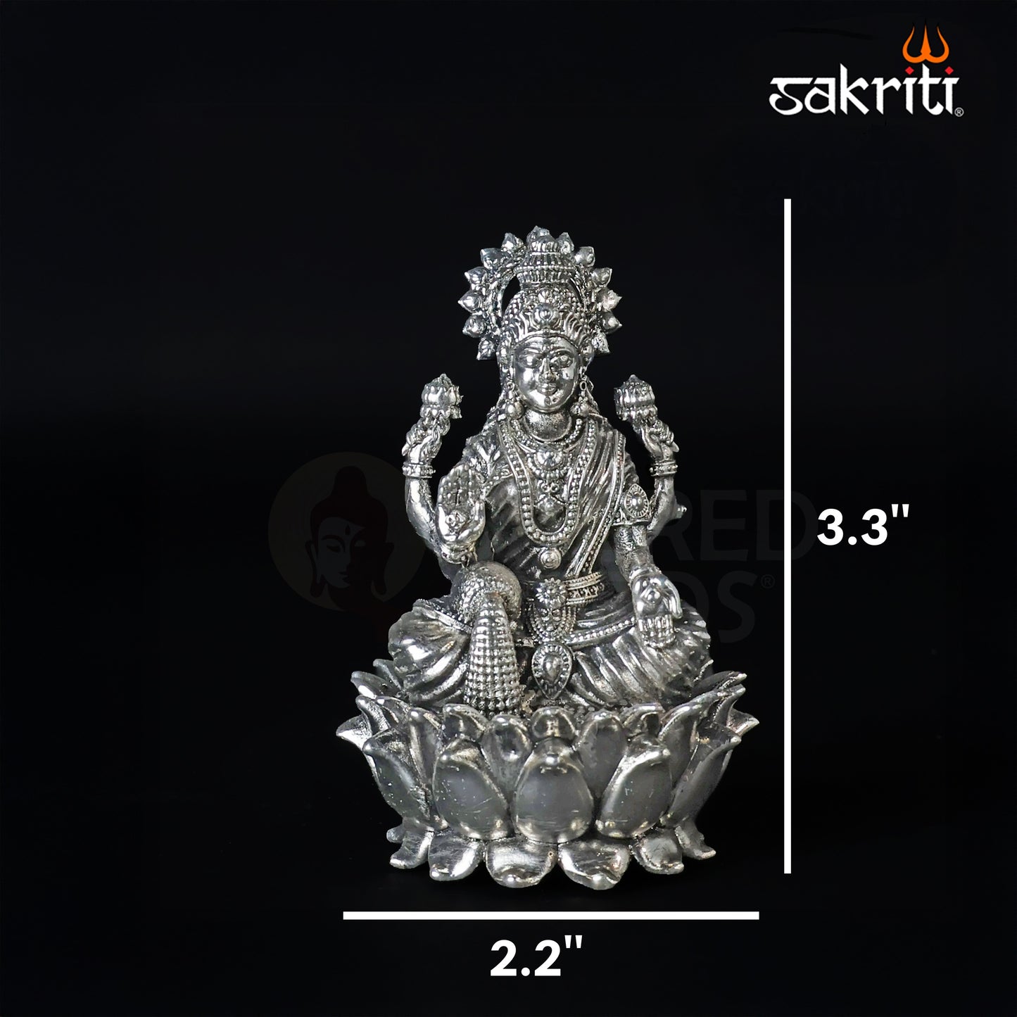 Brass Lakshmi Idol – 3.3 Inch Height | Silver Polish | Goddess of Wealth Statue for Pooja, Temple & Diwali Gifts