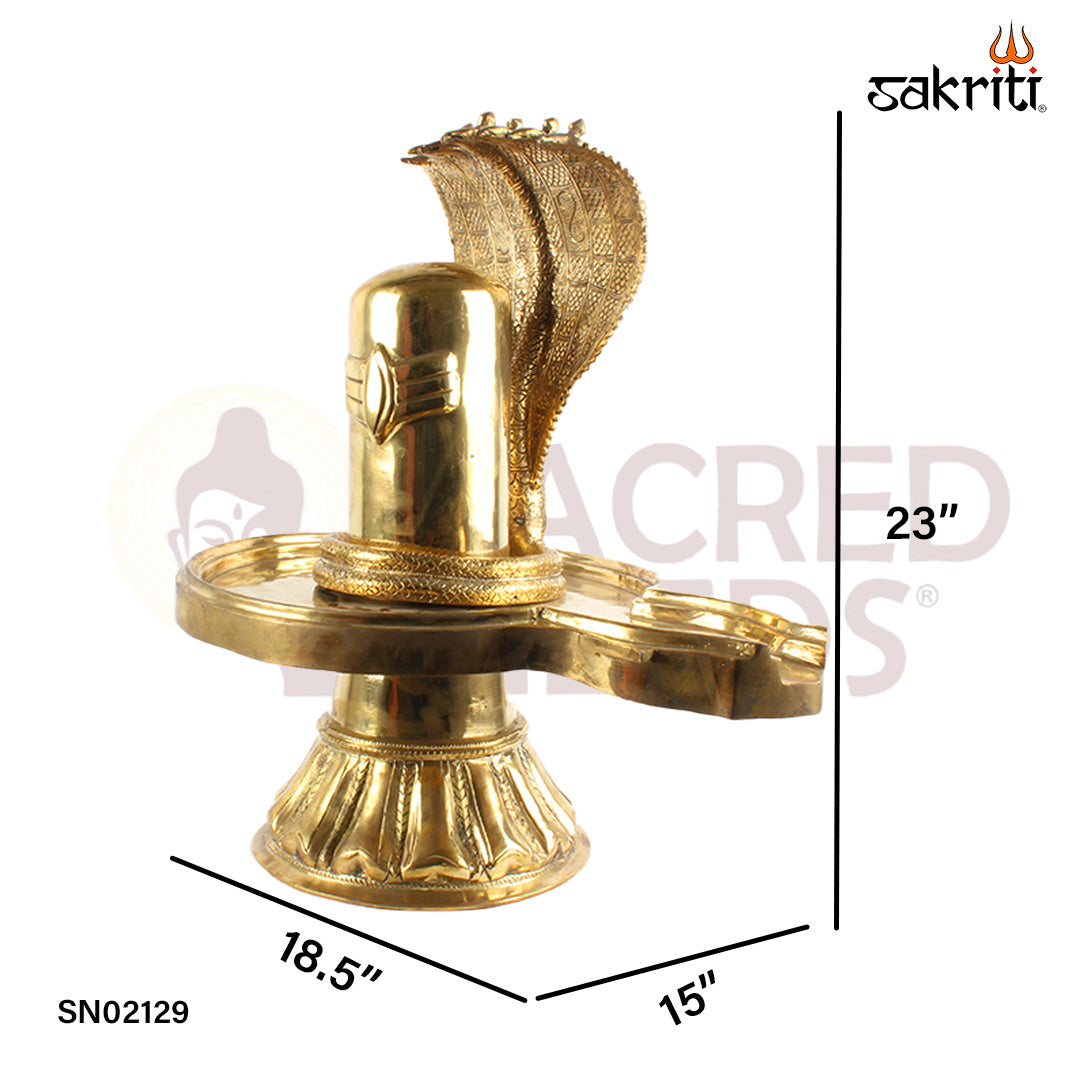 Brass Shiva Lingam – 23 Inch Height | Large Lord Shiva Pooja Idol & Spiritual Home Décor
