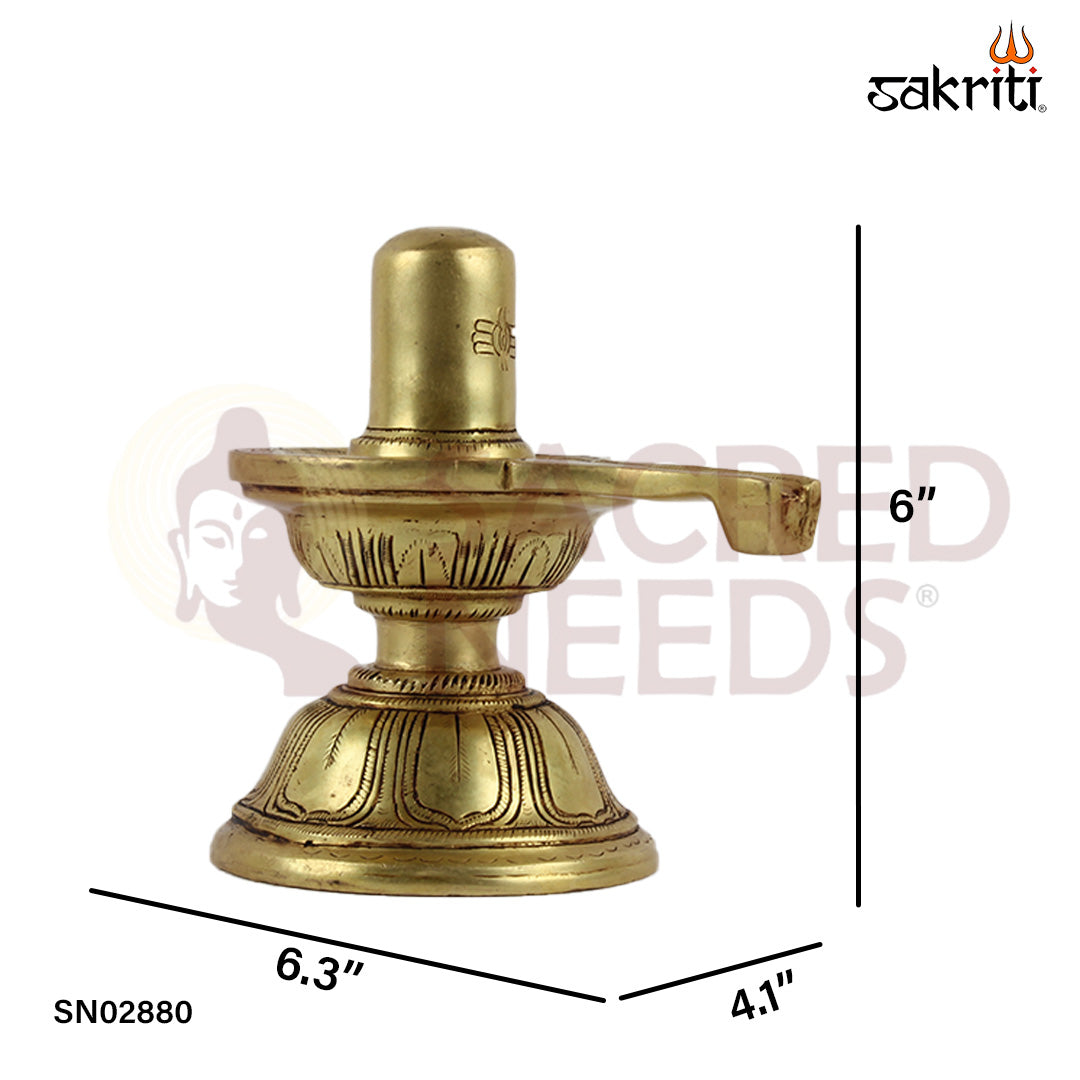 Brass Shiva Lingam – 6 Inch Height | Lord Shiva Pooja Idol & Spiritual Home Décor