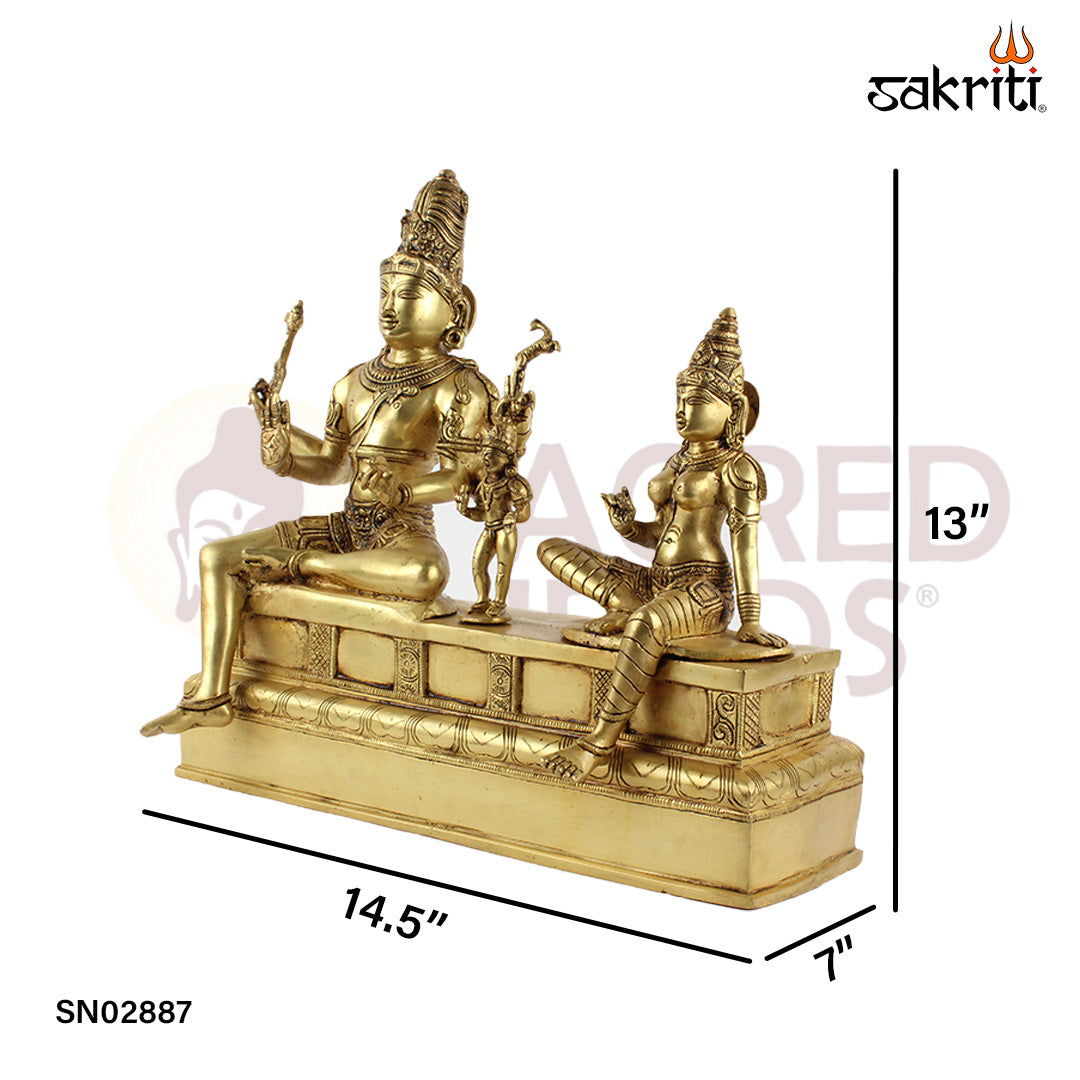 BRASS SOMASKANDAR SHIVAN SITTING