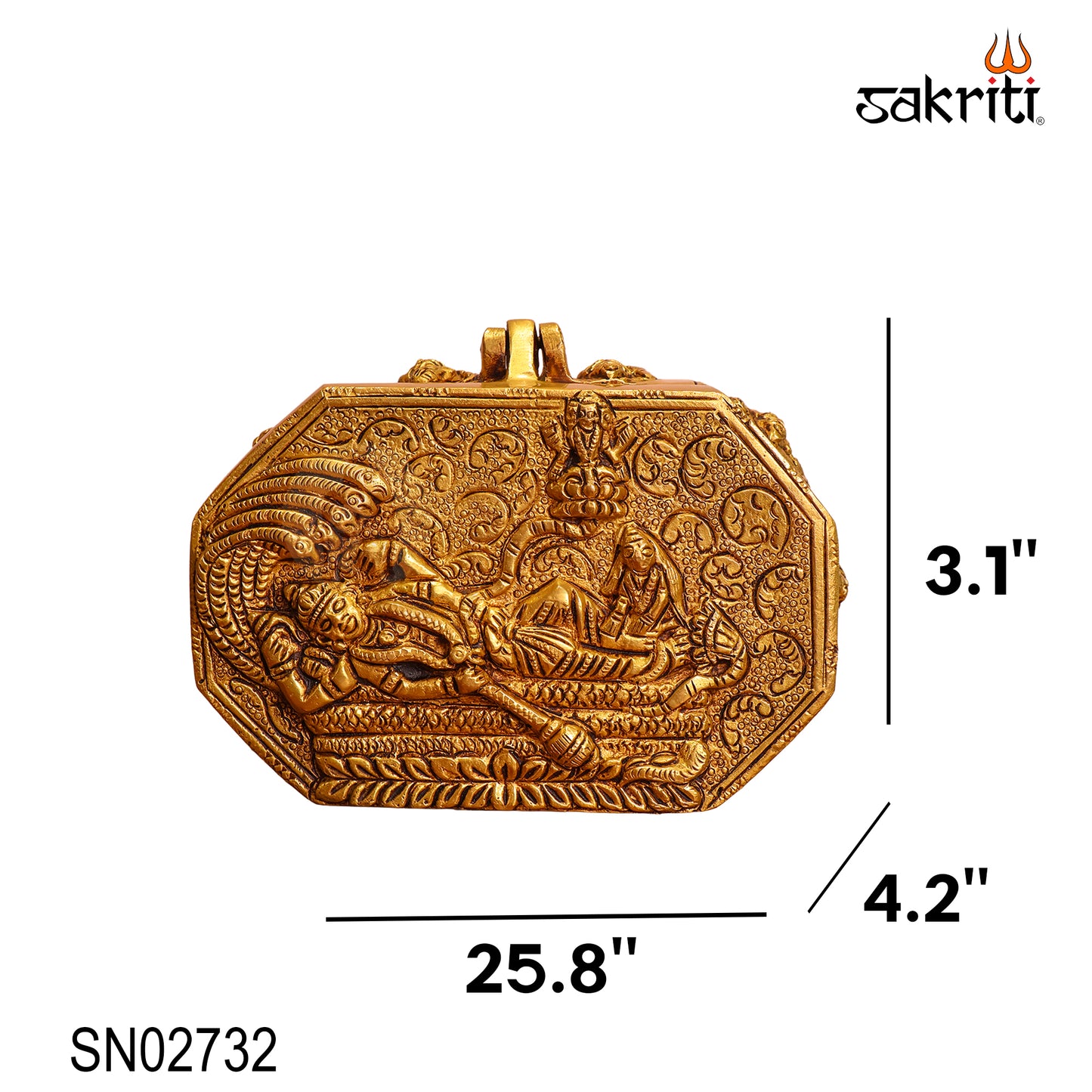 Brass Dasavatharam Pooja Box – 3.1 Inch Traditional Dasavatar Set for Puja Room and Home Temple Décor