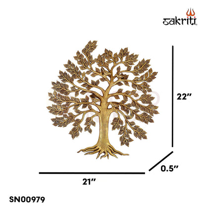 BRASS TREE WITH BIRDS MOUNTED