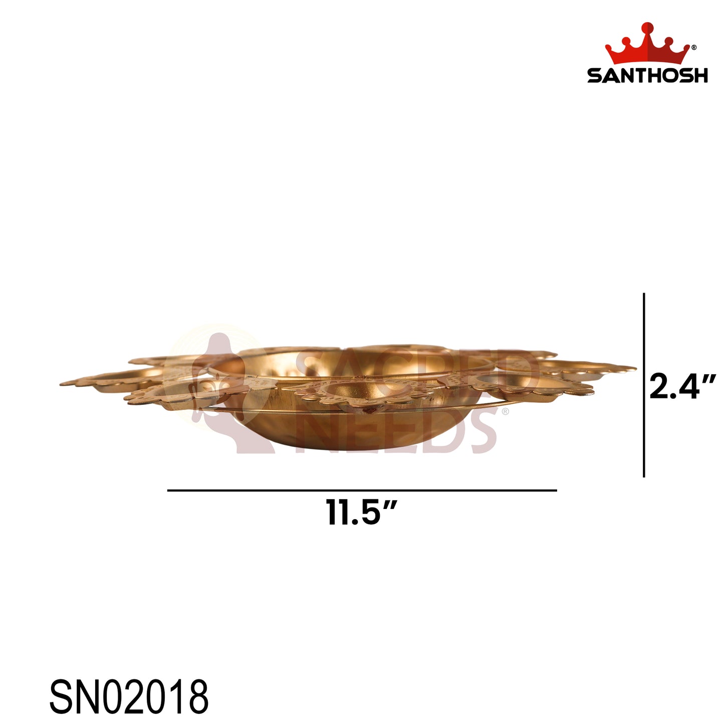 Iron Urli with Annam & Deepam Holder – 11.5 Inch Length | Traditional Decorative Bowl with Oil Lamp for Pooja & Home Décor