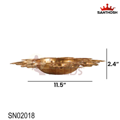 Iron Urli with Annam & Deepam Holder – 11.5 Inch Length | Traditional Decorative Bowl with Oil Lamp for Pooja & Home Décor