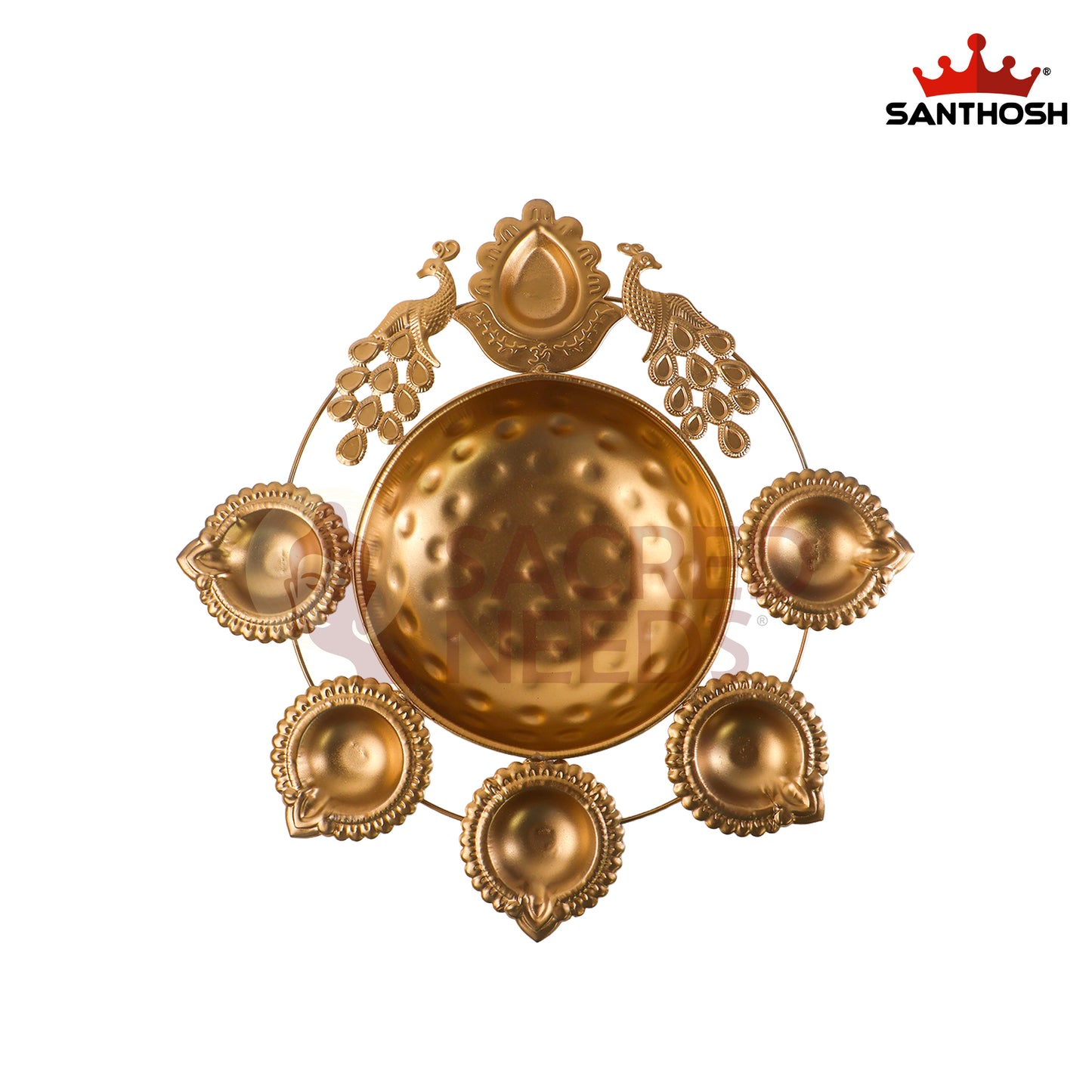 Iron Urli with Annam & Deepam Holder – 11.5 Inch Length | Traditional Decorative Bowl with Oil Lamp for Pooja & Home Décor