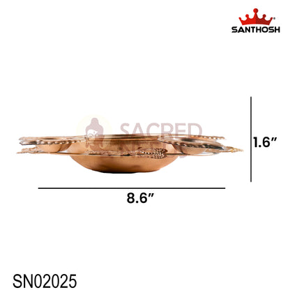 Iron 5 Butterfly Vilakku Urli – 8.6 Inch Length | Traditional Oil Lamp Bowl for Pooja, Festivals & Home Décor