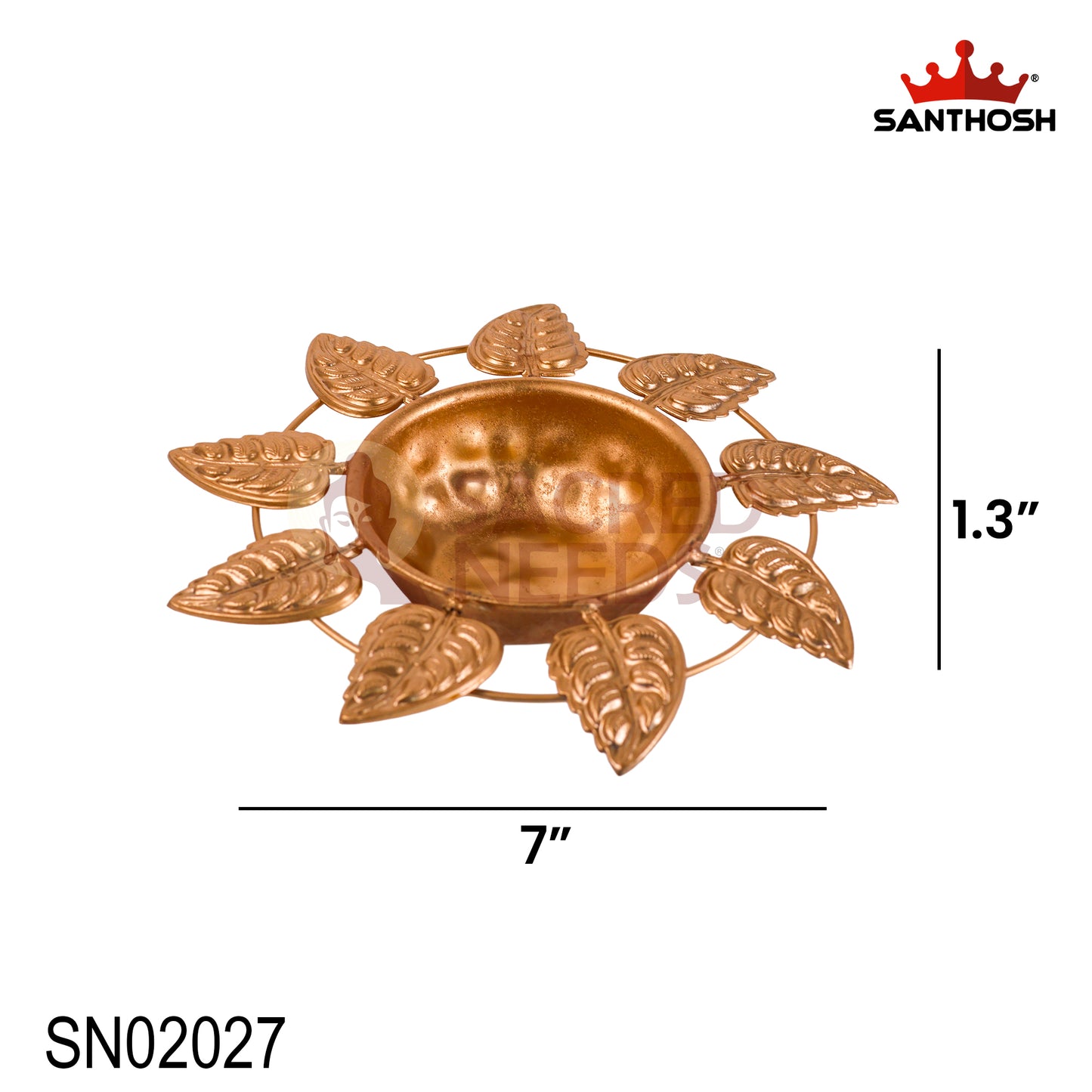 Iron 10 Leaf Urli – 7 Inch Length | Traditional Decorative Bowl for Pooja, Diyas & Home Décor