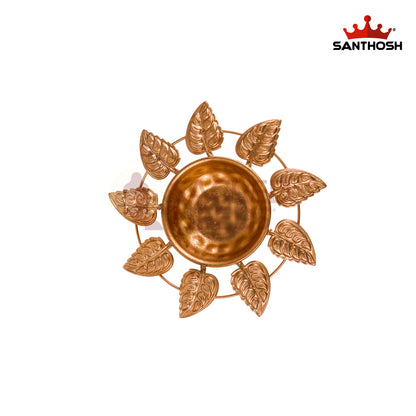 Iron 10 Leaf Urli – 7 Inch Length | Traditional Decorative Bowl for Pooja, Diyas & Home Décor
