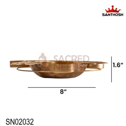 Iron 2 Peacock 6 Lite Urli – 8 Inch Length | Traditional Decorative Oil Lamp Bowl for Pooja & Home Décor