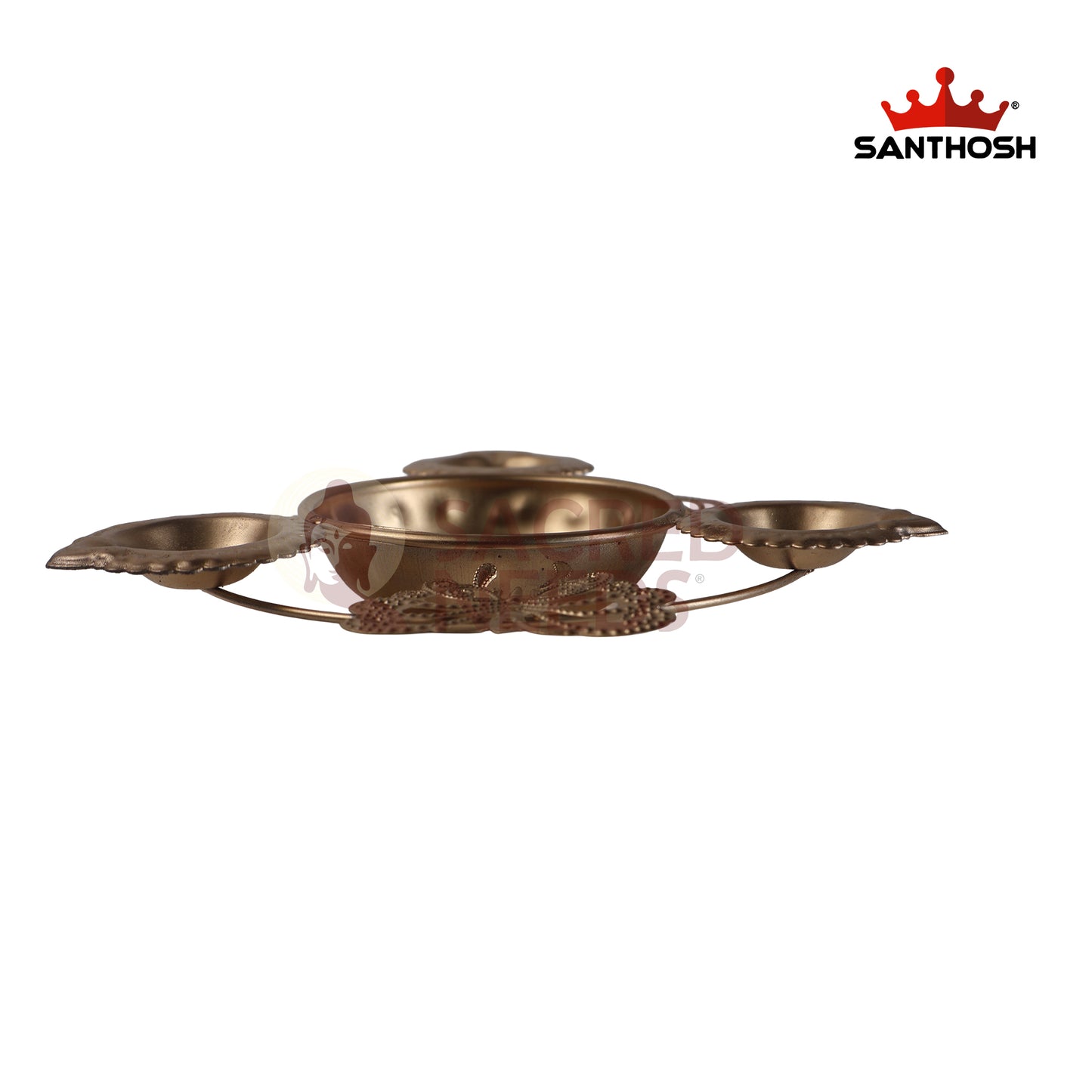 Iron 3 Butterfly Vilakku Urli – 7 Inch Length | Traditional Oil Lamp Bowl for Pooja, Festivals & Home Décor