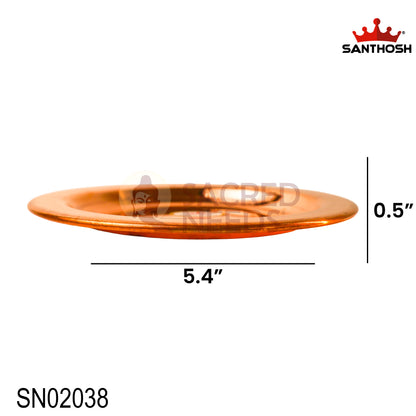 Copper Tope Cover / Lid – 5.4 Inch Length | Traditional Copper Vessel Lid for Pooja, Kitchen & Temple Use