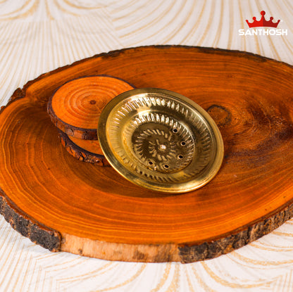 Brass Sipple Plate – 4.6 Inch Length | Traditional Brass Plate for Pooja Offerings & Home Temple Use