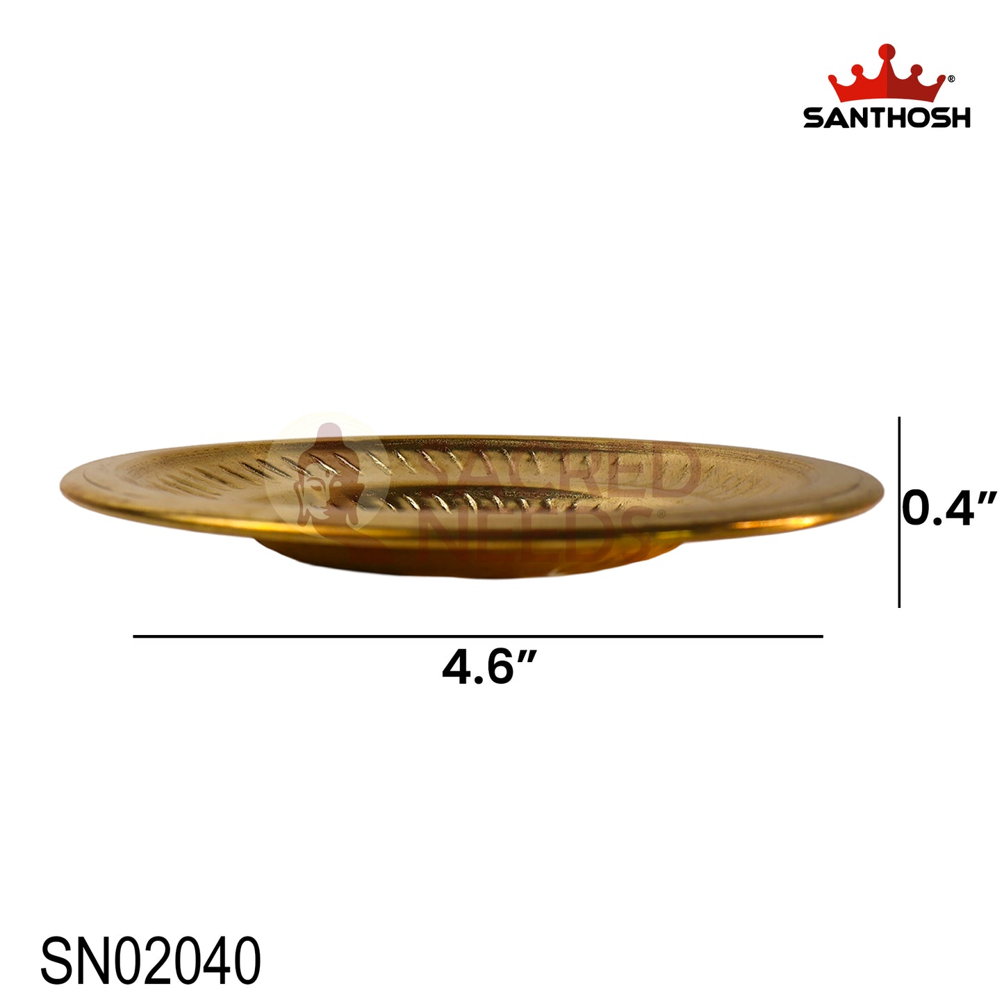Brass Sipple Plate – 4.6 Inch Length | Traditional Brass Plate for Pooja Offerings & Home Temple Use