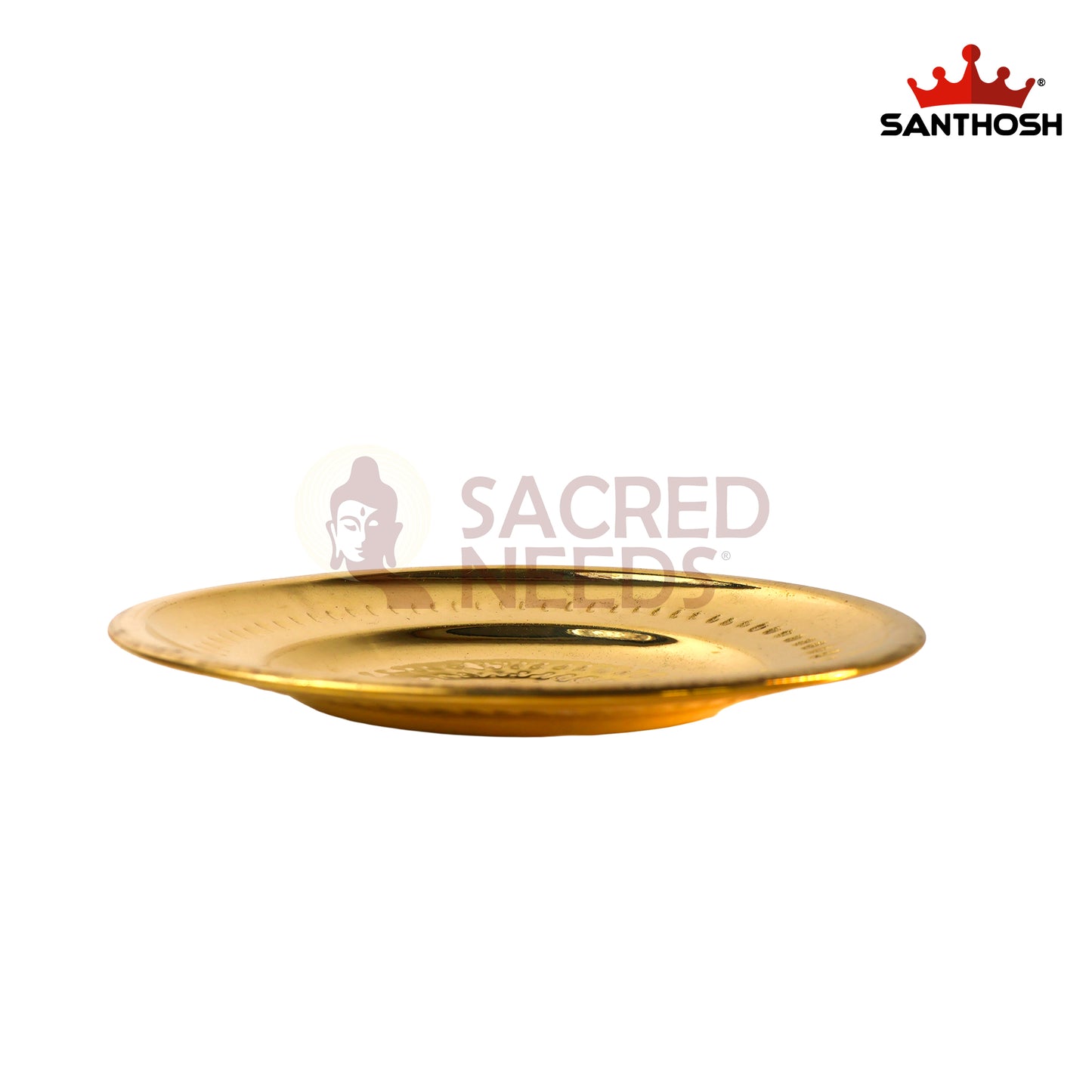 Brass Sipple Plate – 6.6 Inch Length | Traditional Brass Plate for Pooja Offerings, Prasadam & Home Temple Use