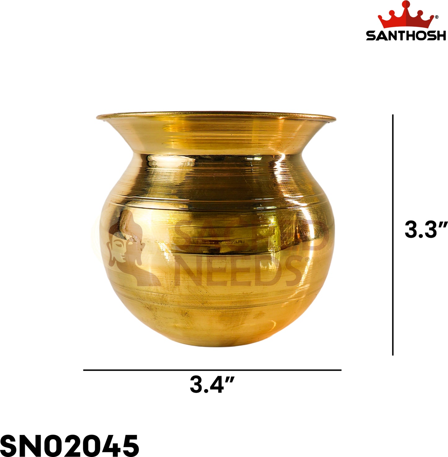 Brass Kavadi Chambu – 3.4 Inch Length | Traditional Brass Pot for Pooja, Abhishekam & Temple Rituals