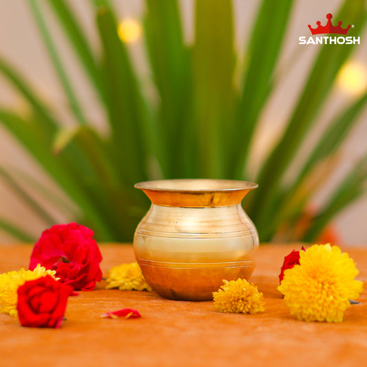 Brass Kavadi Chambu – 3.4 Inch Length | Traditional Brass Pot for Pooja, Abhishekam & Temple Rituals